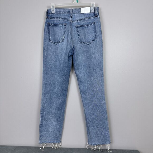 Pistola Charlie High Rise Straight Leg Jeans Size 25 Raw Hem Tonal Tuxedo Stripe - Picture 6 of 12